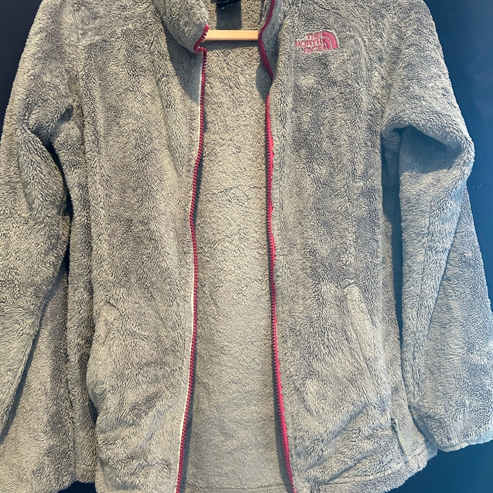 The North Face Kids Gray and Pink Fleece Jacket